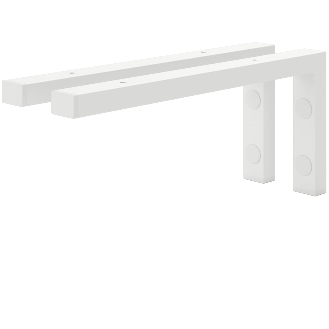 HOLZBRINK 2X Wandkonsole Weiss für Waschtisch, Design und stabil Waschtischhalterung oder Winkel für