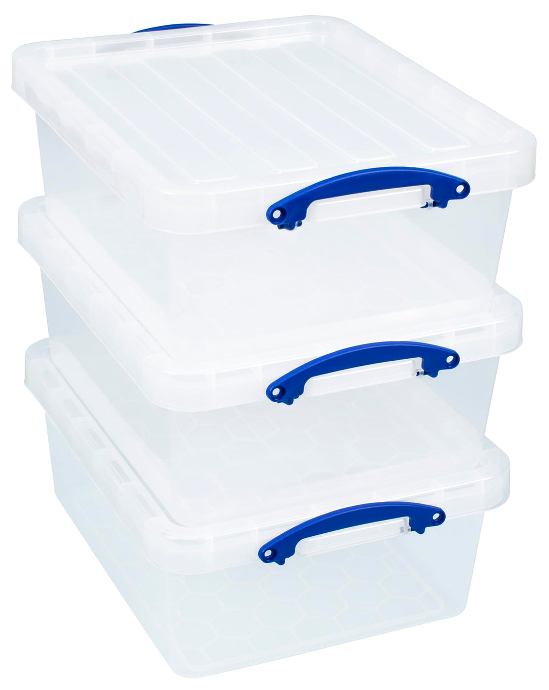 Really Useful Box Aufbewahrungsbox aus Kunststoff, 23,5 l, transparent, 3 Stück