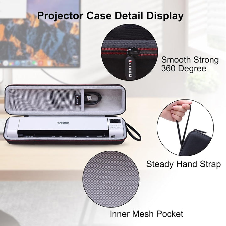 LTGEM Hard Case for Brother DS-940DW Compact Mobile Document Scanner - Protective Carrying Storage B