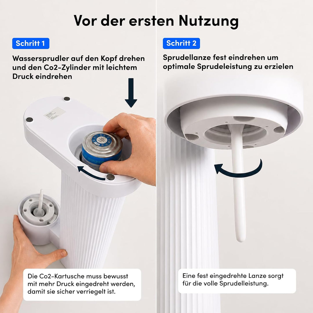 Sodapop Wassersprudler Cooper Pro Weiss inklusive 1x PET-Flasche, Einfache Handhabung mit Einhängeme