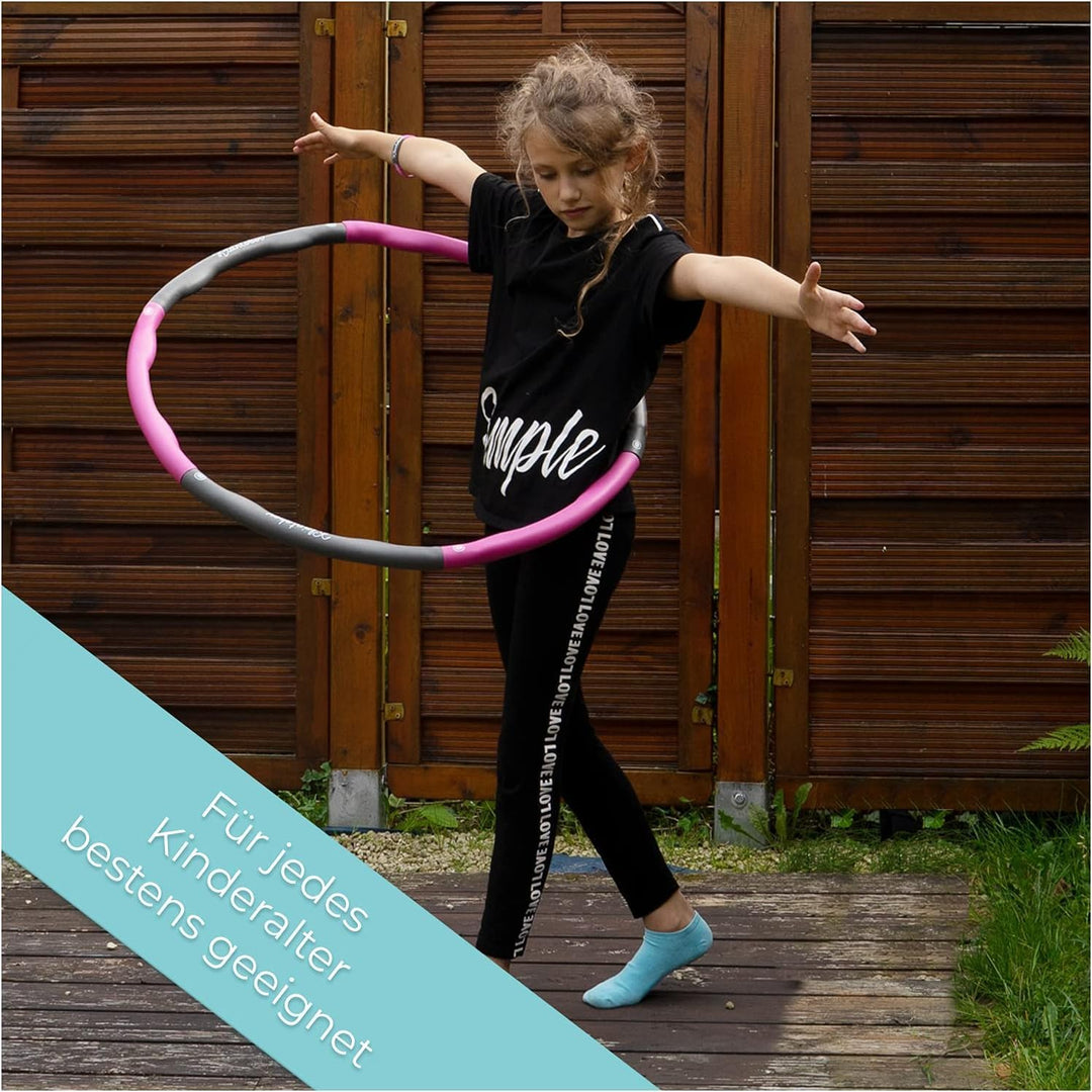 KLEINTOBER Premium Hula für Kinder & schlanke Erwachsene Set mit Übungsanleitung Gymnastik Hoola Hoo