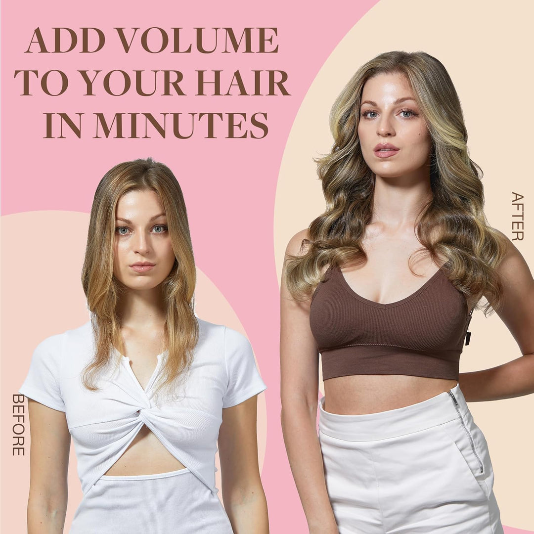 GOO GOO Clip in Extensions Echthaar, Echthaar Extensions Clip, 35cm 150g 9pcs, Extensions Echthaar,