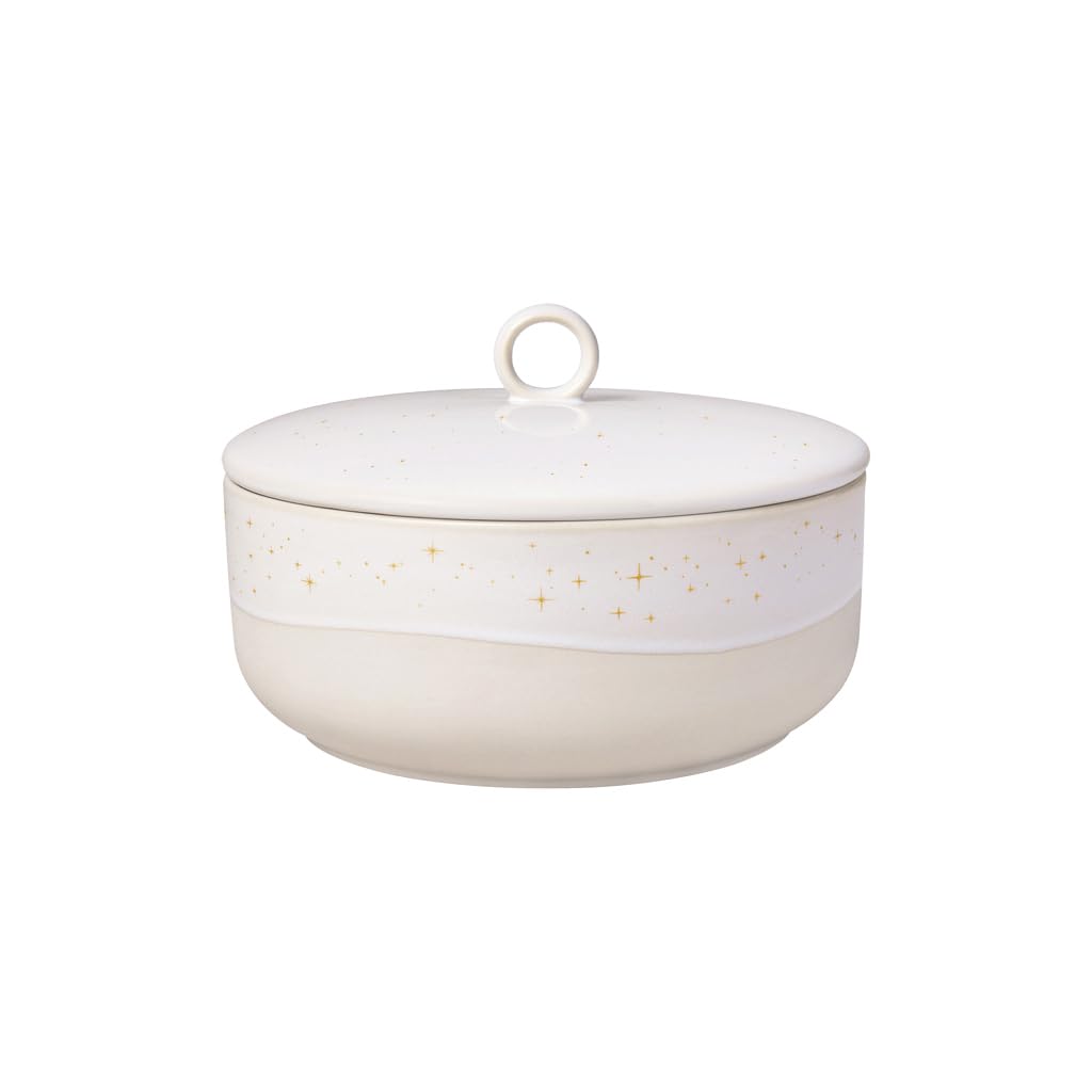 like. by Villeroy & Boch - Winter Glow Dose Rund Beige, Mikrowellensicher, Winterliche Gebäckdose, V