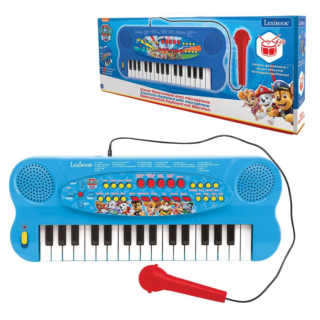 Lexibook Paw Patrol Elektronisches Keyboard mit Mikrofon, 32-Tasten-Piano, Mikrofon zum Singen, 22 D