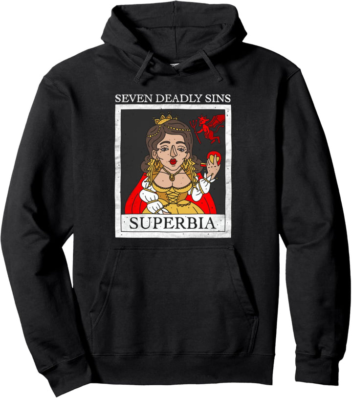 Tarot Karte Seven Deadly Sins Hochmut Witch Gothic Cult Pullover Hoodie