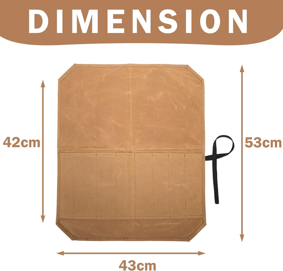 Professionelle Kochmesserrolle, Aufbewahrungstasche für Küchenmesser, gewachstes Segeltuch, Mehrzwec