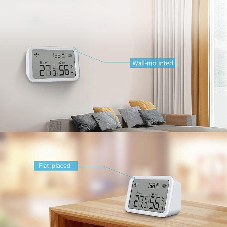 Luminea Home Control Helligkeitssensor: 3in1-WLAN-Sensor für Temperatur, Luftfeuchtigkeit und Hellig