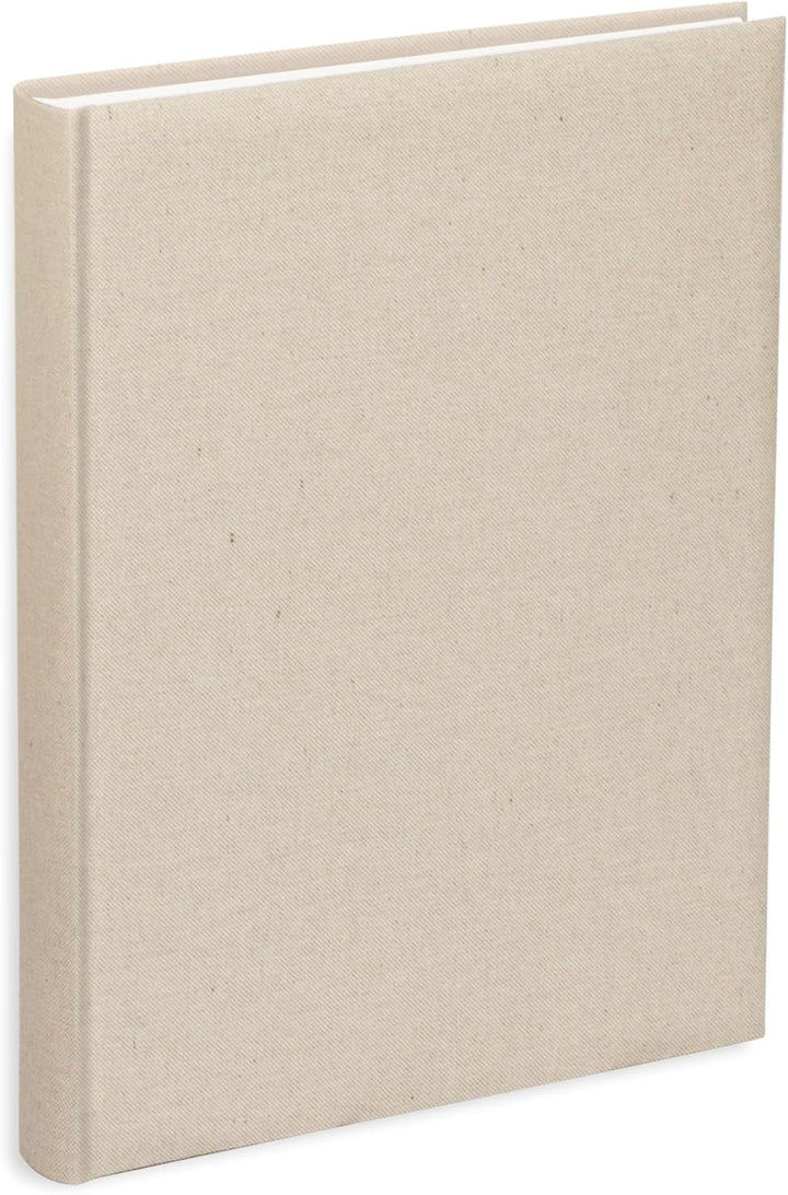 Fotoalbum mit Einsteckfächern 21 x 28 cm für 200 Fotos 13 x 18 cm, Einband aus naturfarbenem Leinen