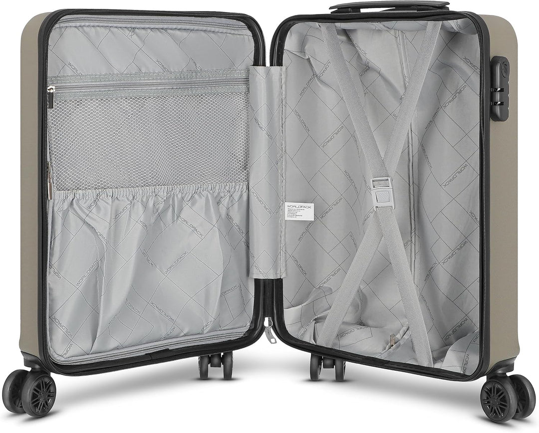 Worldpack New York 2.0 Handgepäck Koffer | Hartschalen Kabinentrolley mit 4-Rollen-System, arretierb