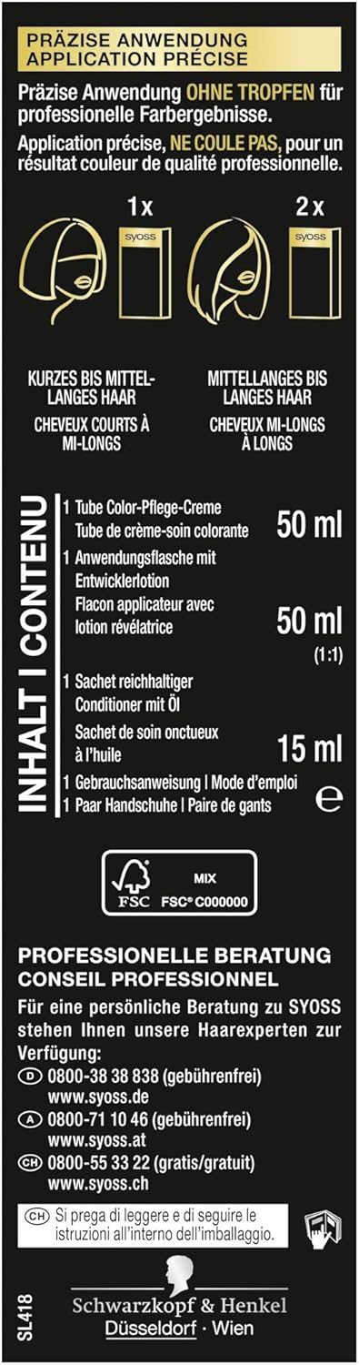 SYOSS Oleo Intense Permanente Öl-Coloration 4-18 Mokkabraun, mit pflegendem Öl & ohne Ammoniak, 3er