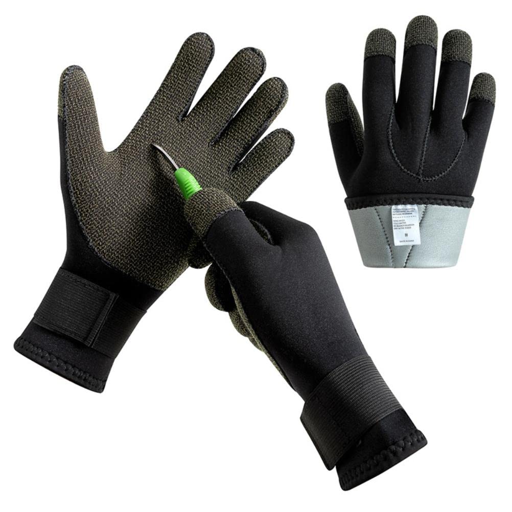 KKPLZZ Tauchhandschuhe aus Biofaser, schnittfest, rutschfest, für Schnorcheln, Tauchen, Surfen, Kaja