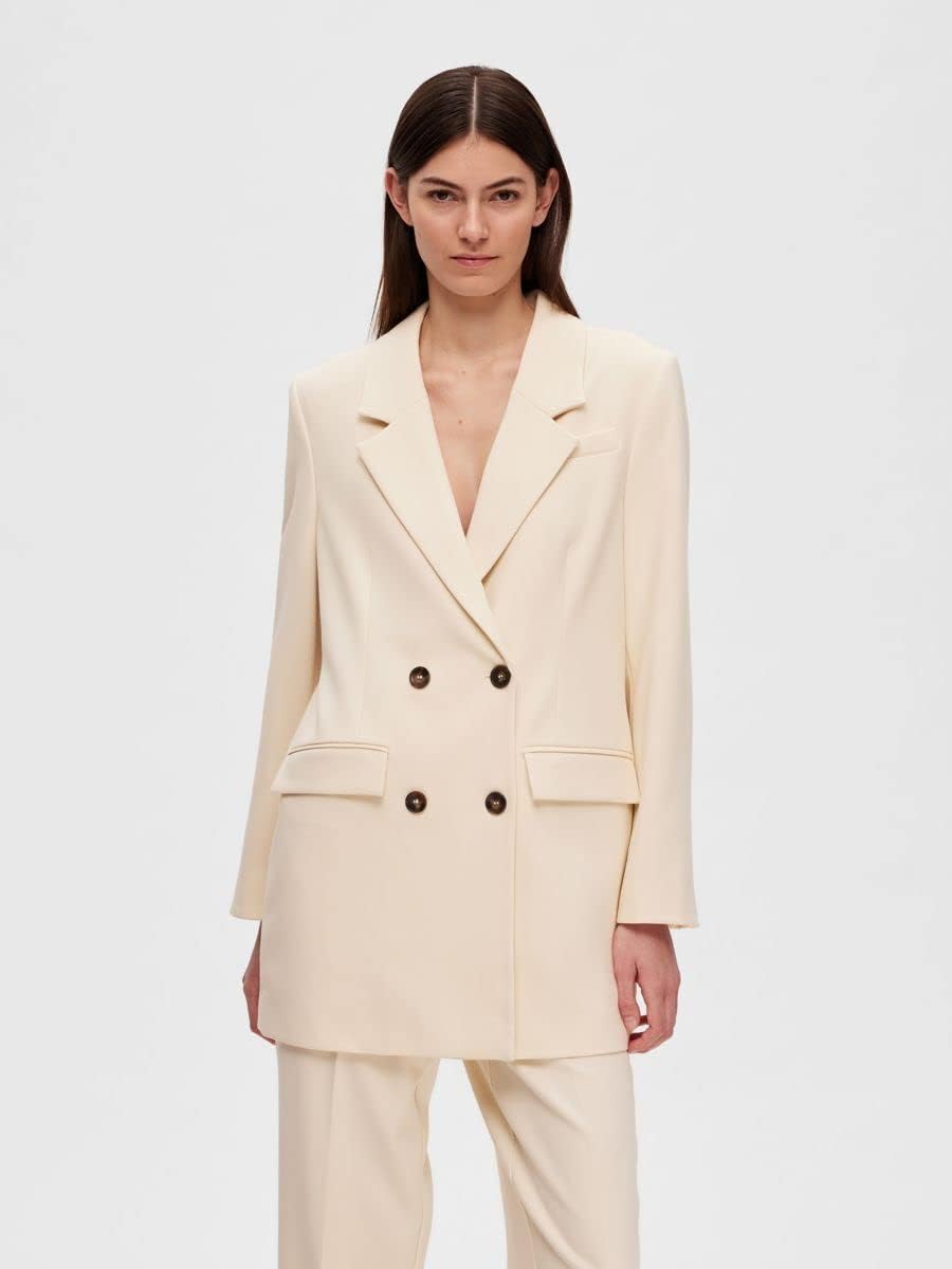 SELECTED FEMME Damen Slfmyla Ls Relaxed Noos Blazer 40 Birch, 40 Birch