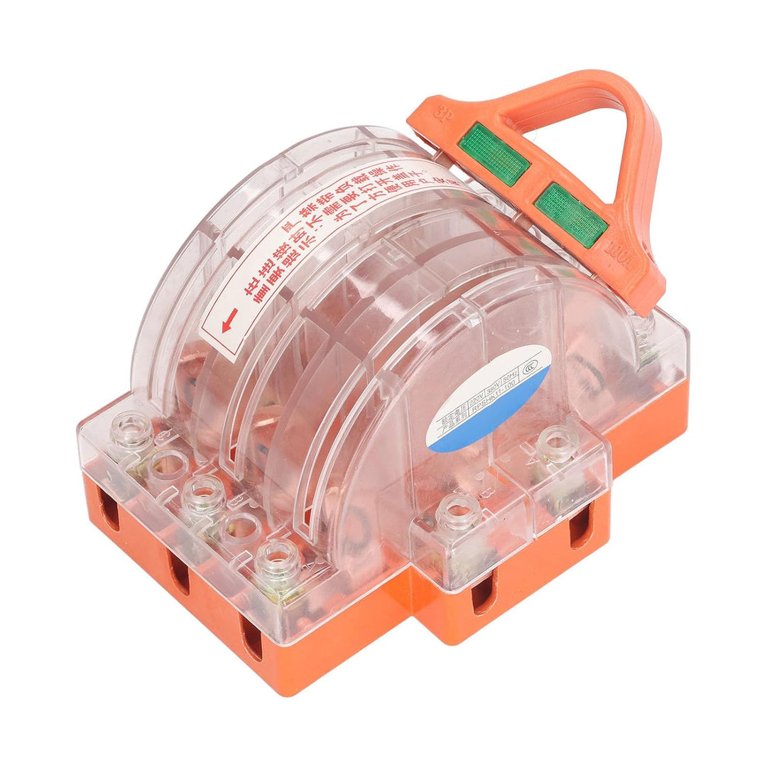 Power Throw Switch, Blade Switch 2 Throws 3P 220V 380V Wide Application Brass for Circuit (32A)