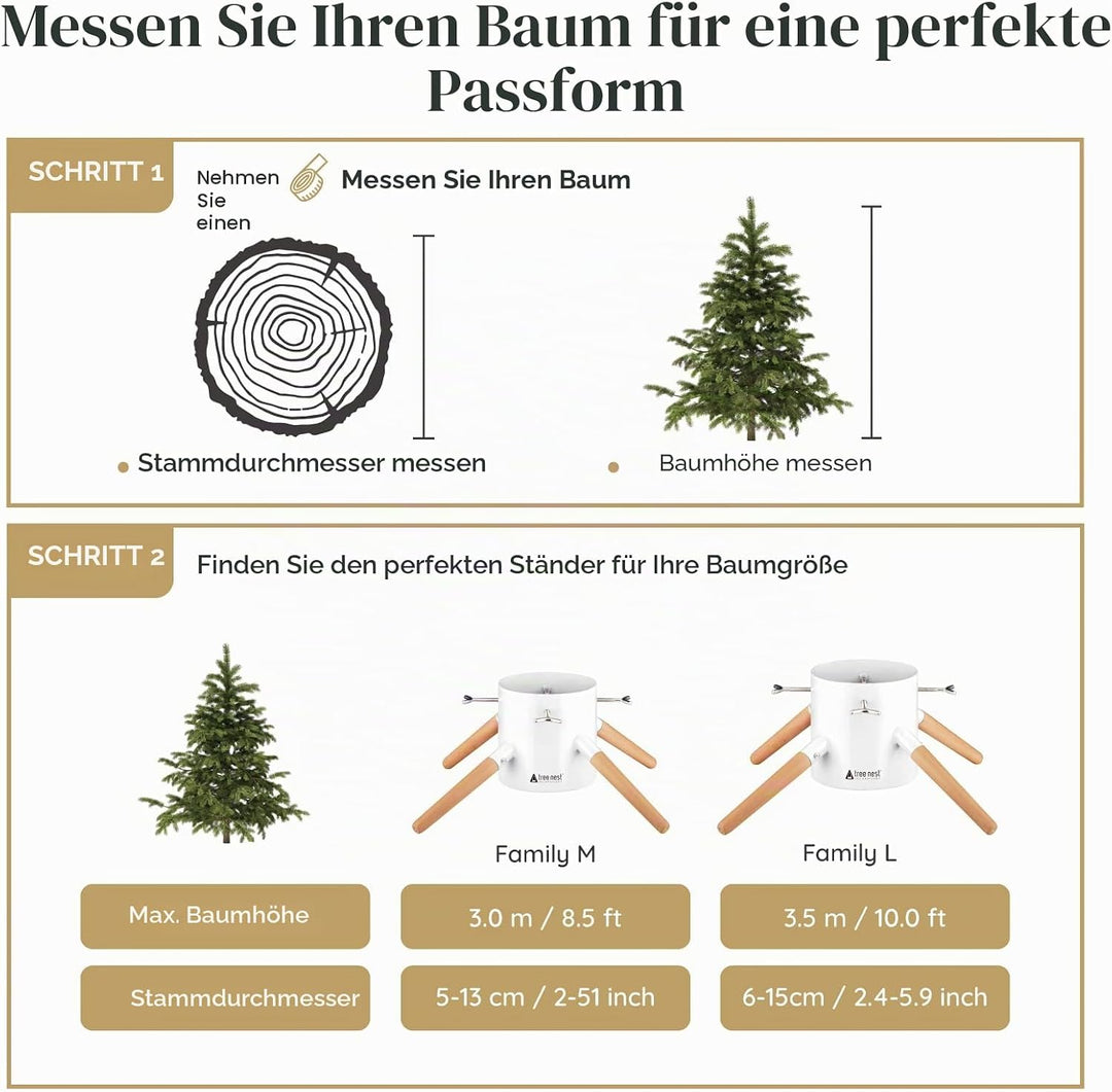 Tree Nest Weihnachtsbaumständer aus Metall für echte Bäume, passt bis zu 3m, kein Weihnachtsbaumkrag
