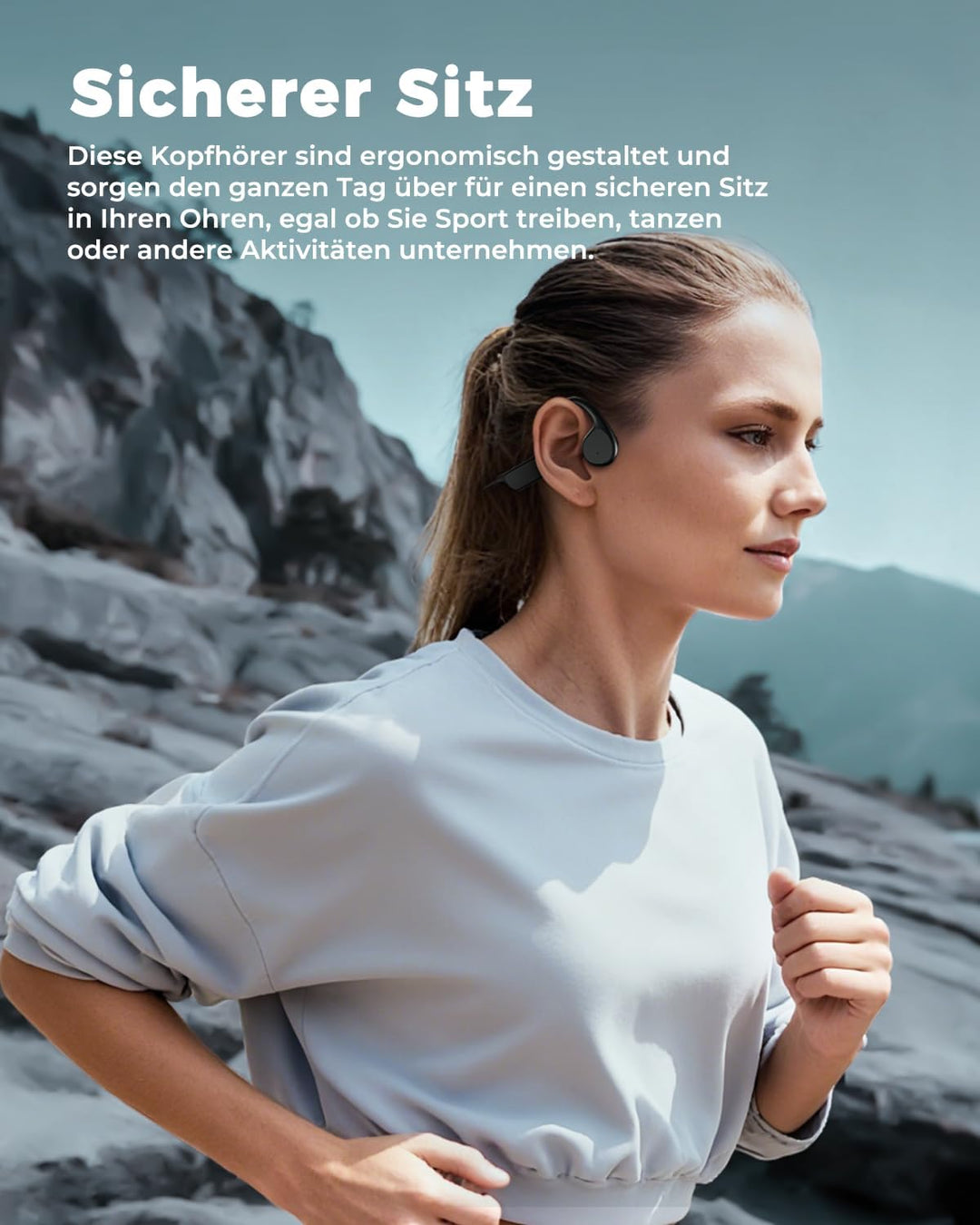 Knochenschall Kopfhörer, Kopfhörer Schwimmen, 32GB MP3 Speicher, Open Ear Kopfhörer Bluetooth 5.4, I