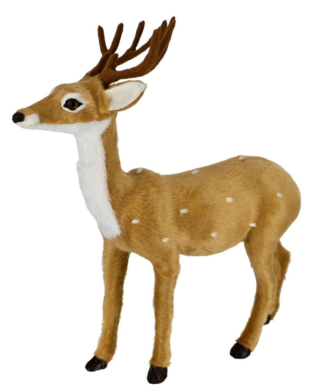 Tierfigur REH aus Kunstfell Realistisches Waldtier Statue Ornamente niedliches Pelz Plüschtier Wald-