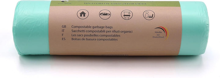 ZURAS® 20 Liter Biomüllbeutel 150 Stk. kompostfähige, biologisch abbaubare Müllbeutel auf pflanzlich
