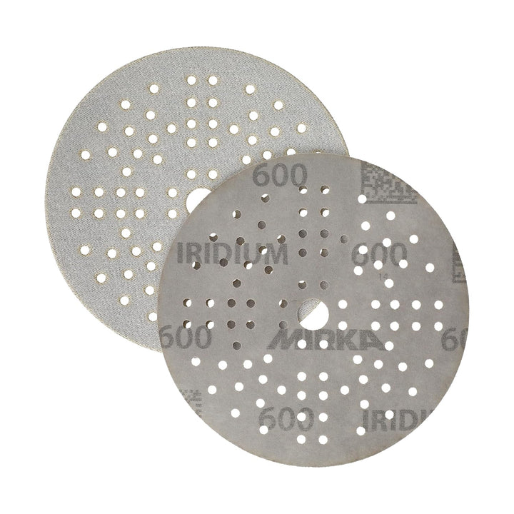 Mirka Iridium Premium-Schleifpapier Ø 125mm Klett 89-Loch, Korn 600, 100 Stk/Zum Schleifen von Lack,