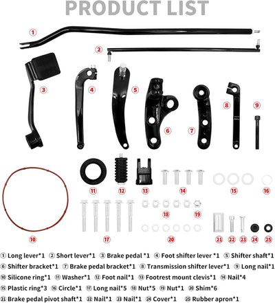 HDBUBALUS Motorrad Vorwärts Steuerungen Pegs Hebel Verbindungen Kit Set Fit für Harley Dyna Low Ride