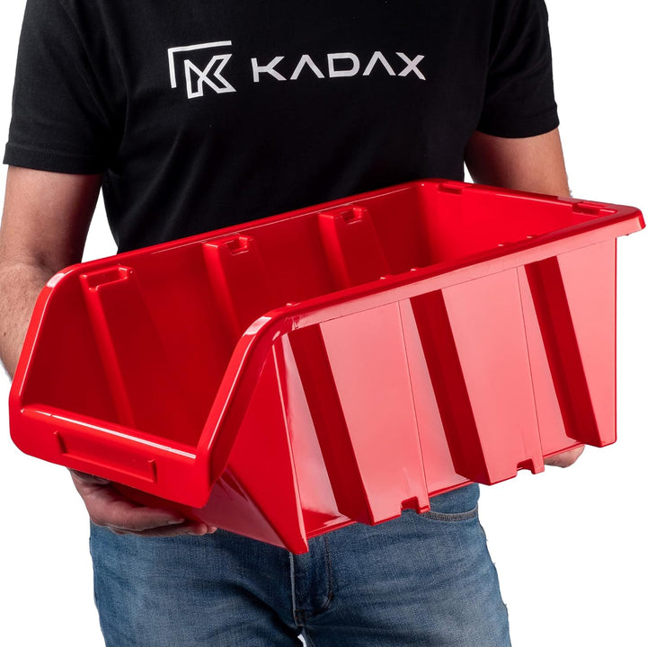 KADAX Werkstatt-Stapelkiste, Stapelbox aus PP Kunststoff, Sichtlagerbox in verschiedenen Grössen, La