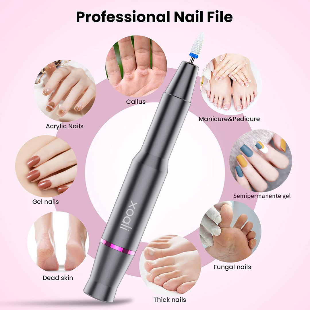 Xoali Nagelfräser 25000u/Min, 12 In 1 Professionell Elektrische Nagelfräser für Gelnägel, Verstellba
