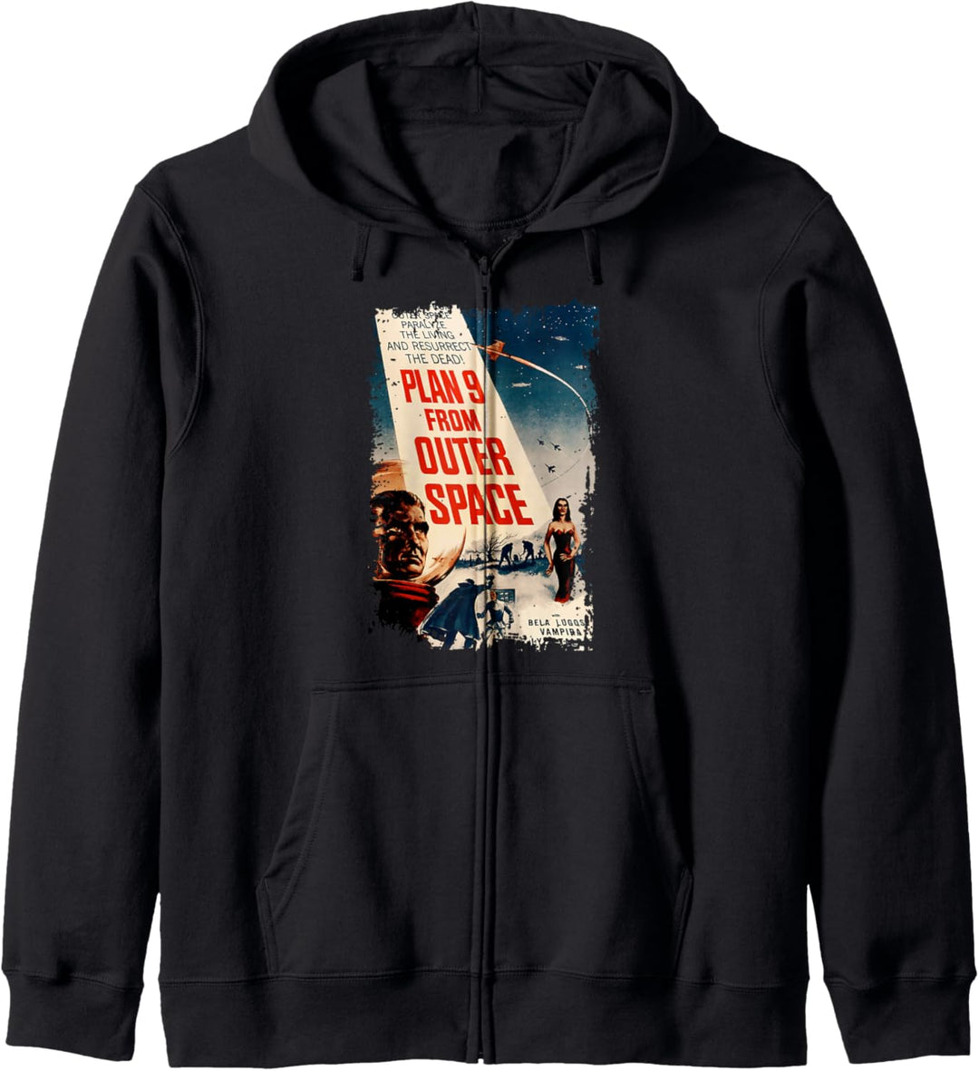 Plan 9 From Outer Space Sci-Fi-T-Shirt im Vintage-Stil Kapuzenjacke