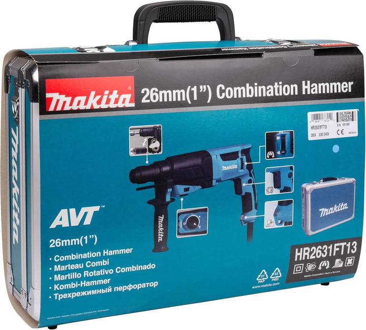 Makita HR2631FT13 Kombihammer für SDS-PLUS 26 mm im Alukoffer im Alukoffer Basic