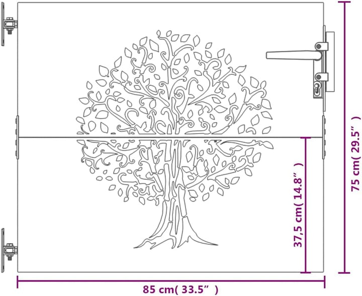 vidaXL Gartentor, Gartentür mit Bambus-Design, Abschliessbar Hoftor Eingangstor für Garten Terrasse,
