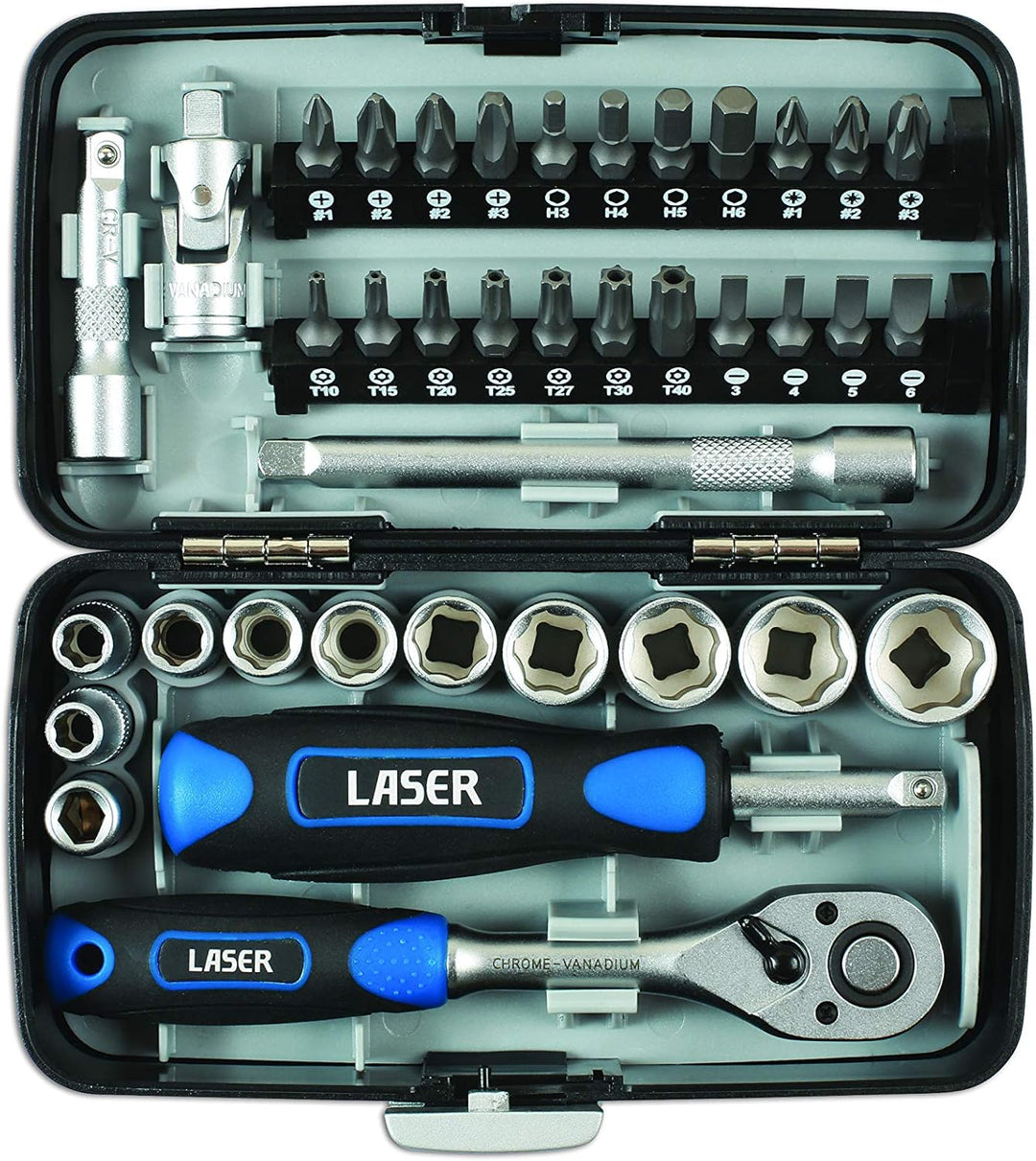 Laser 5960.0 Einsatz und Bits, Satz, 1/4 Zoll Antrieb, 38-Teilig