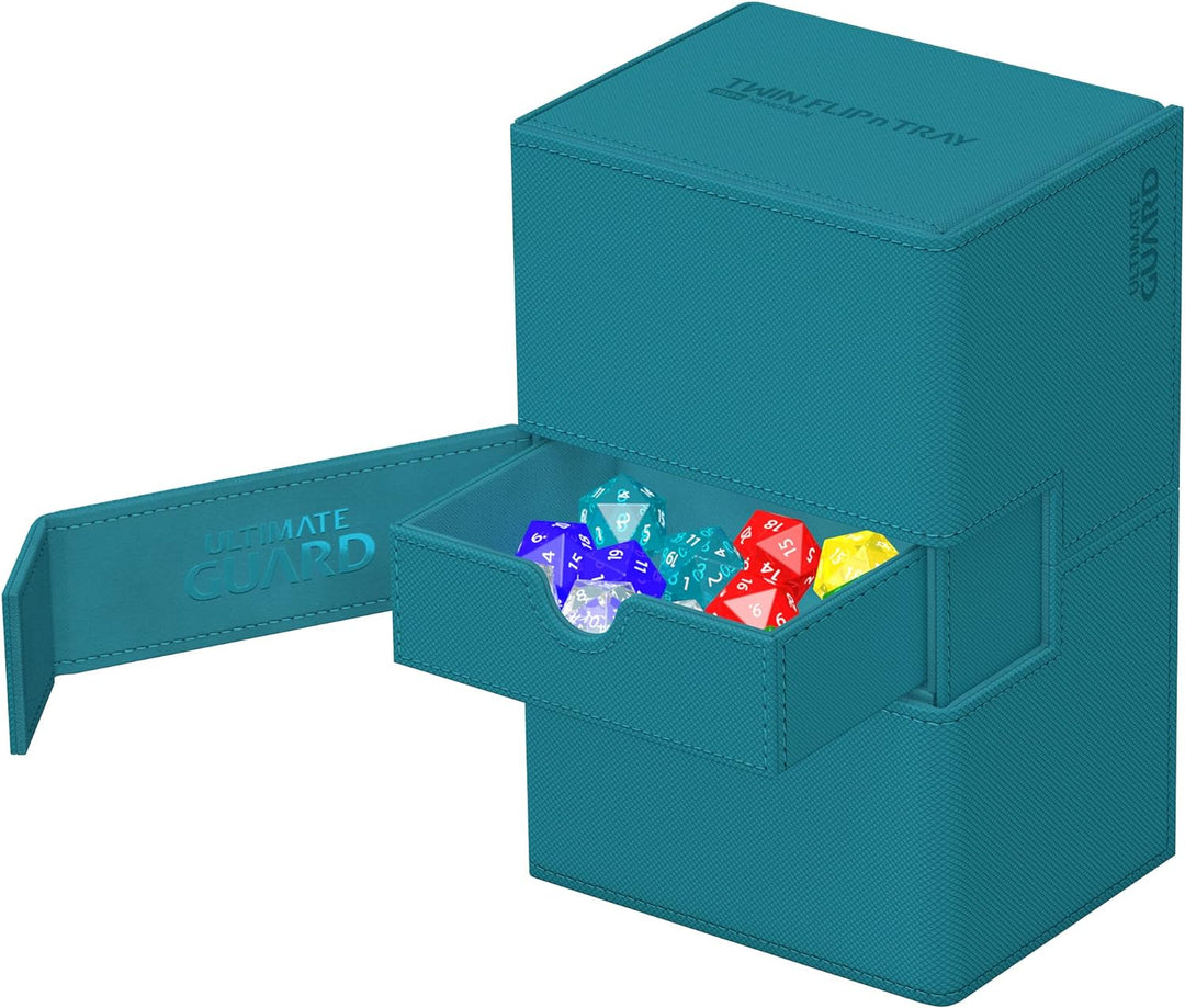 Ultimate Guard UGD011239 Twin Flip`n`Tray 160+ XenoSkin Monocolor Petrolblau Kartenbox, Petrolblau