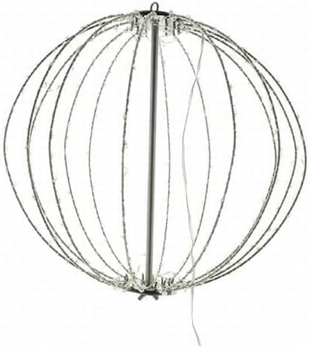 Dekoleidenschaft 1 Stück LED-Kugel Shine aus Metall, Silber, Ø 40 cm gross, Outdoor Weihnachtsdeko m
