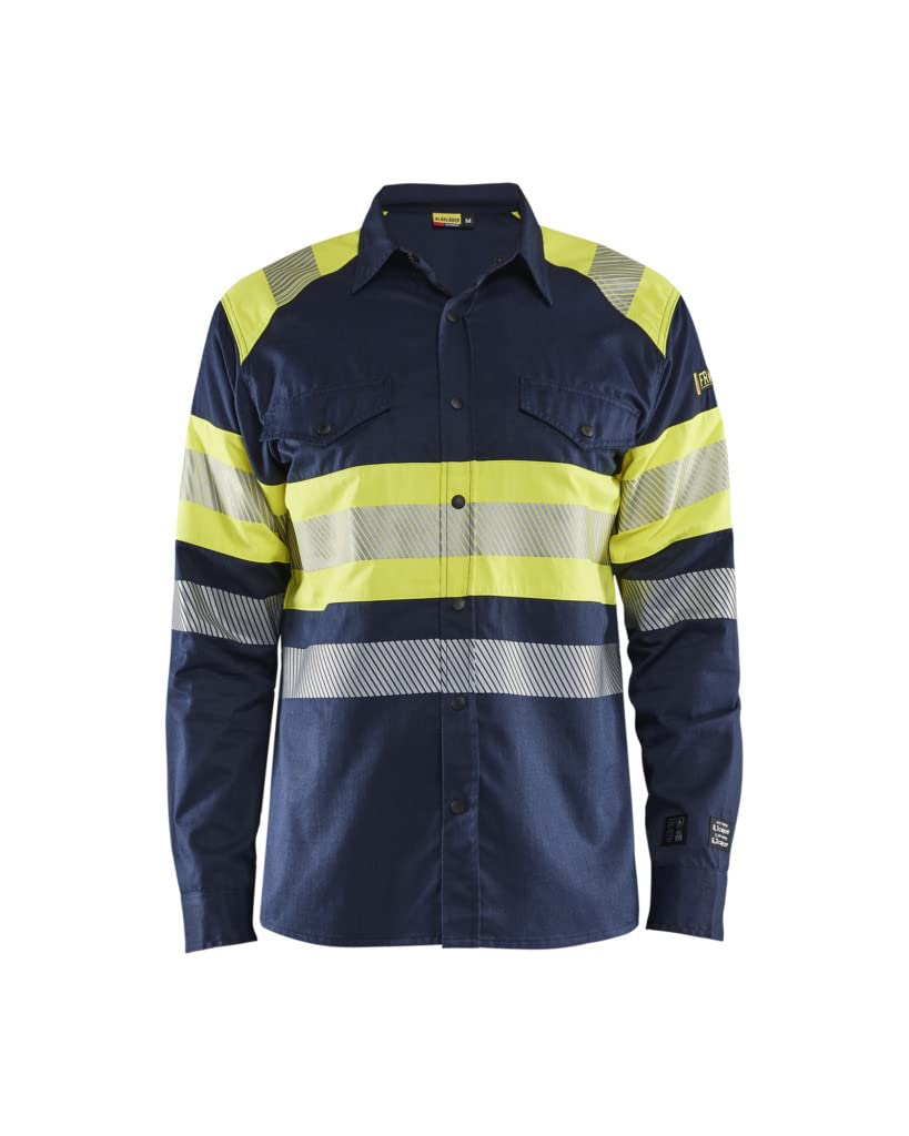 Blaklader Multinorm-Shirt 3229-1517 L Marineblau/Warngelb, L Marineblau/Warngelb