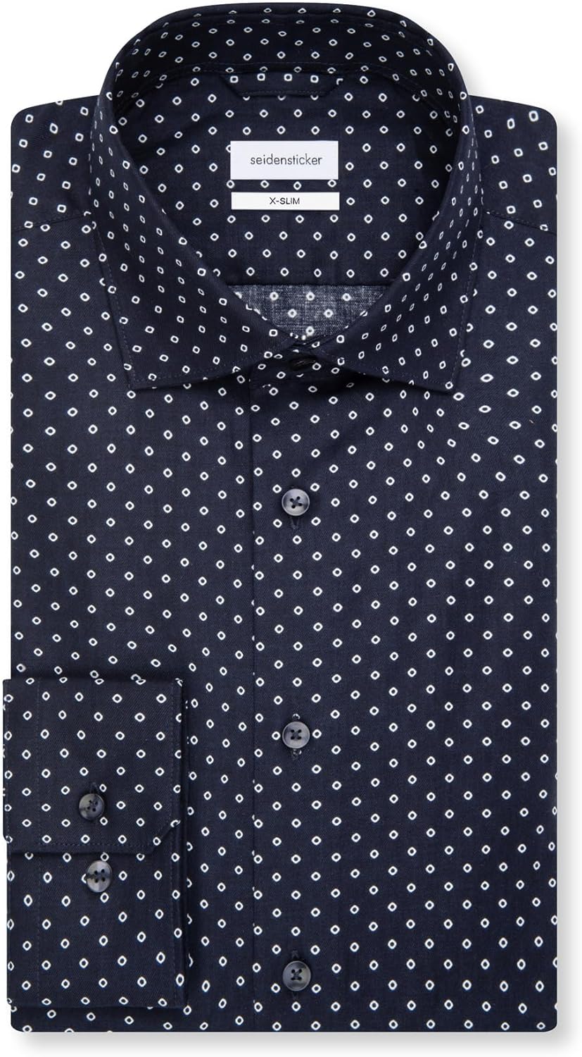 Seidensticker Herren Business Hemd - Bügelfreies Hemd mit sehr schmalem Schnitt - X-Slim Fit - Langa