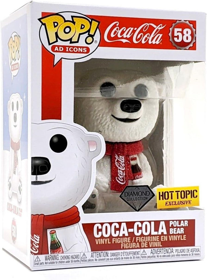 POP Coca Cola Ad Icons - Coca Cola Polar Bear (Diamond Glitter) Vinyl Figur 58 Unisex Funko Standard