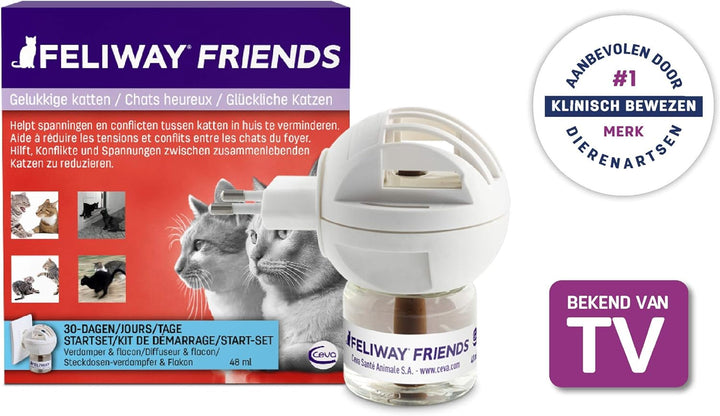 Feliway Friends – Anti Conflict voor Kat - Verdamper+ Navulling 48 ml