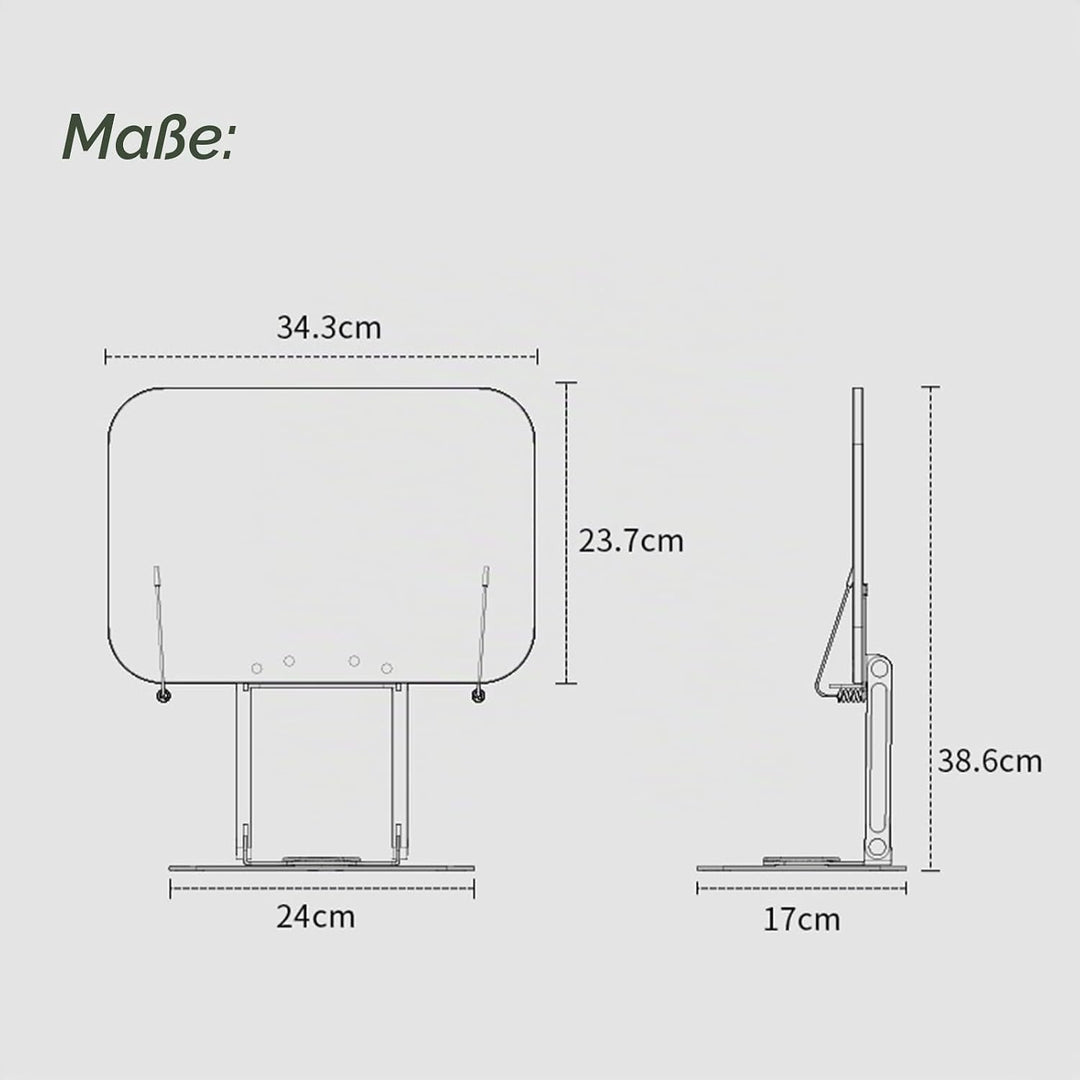 Gwezmxs Buchständer Holz, Einstellbar Buchhalter Leseständer 360° Basis zum Lesen, Faltbar Kochbuchs