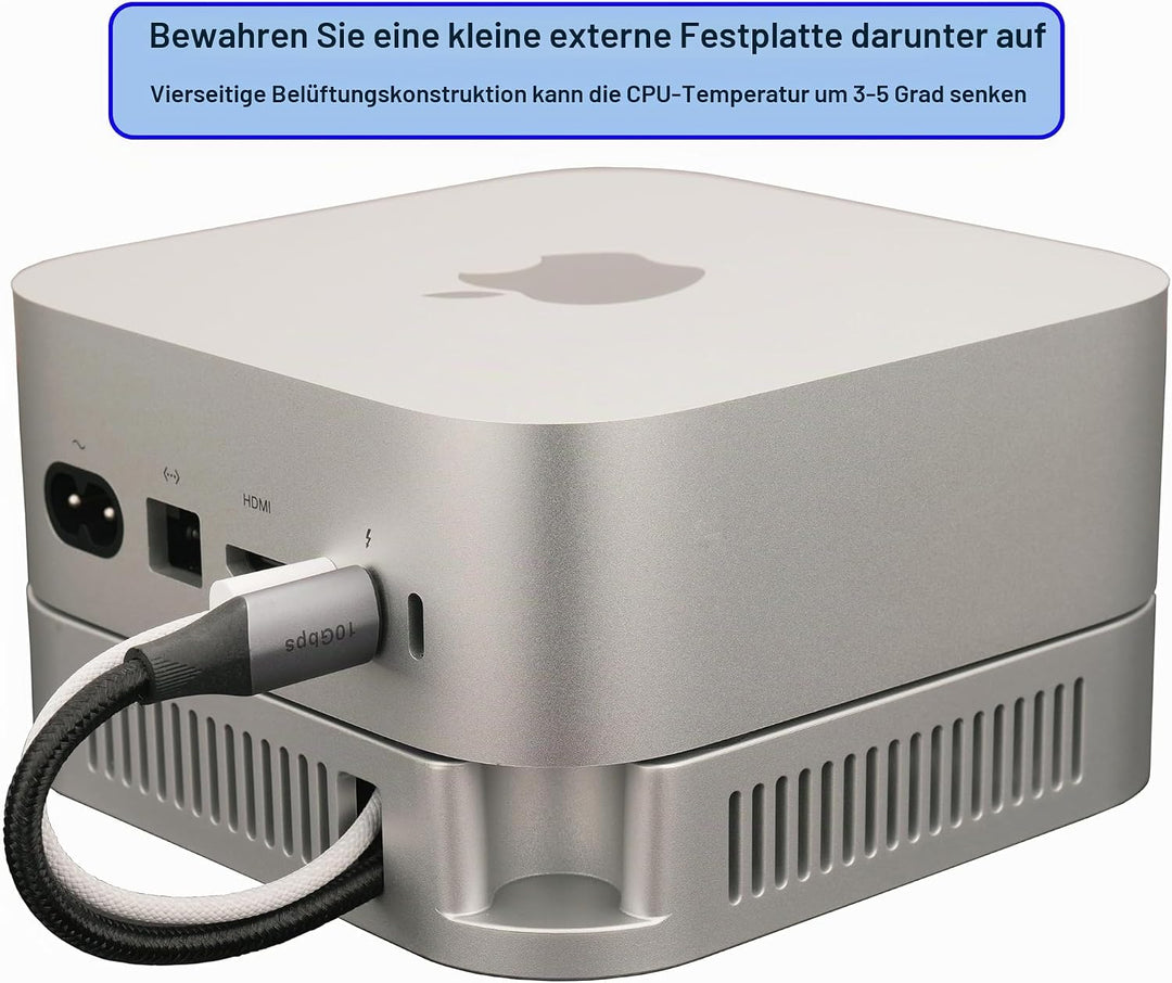 Mac mini M4 Stand, Silber Halterung für Mac mini M4/M4 Pro 2024-2026 Belüftung Wärmeableitung Kühlun