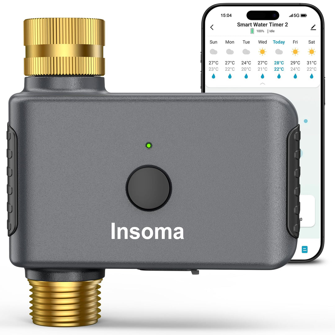 WiFi-Wasser-Timer für Gartenschlauch, Kein WLAN-Hub,Messing-Einlass/Auslass 1 Zone-Brass Inlet Outle