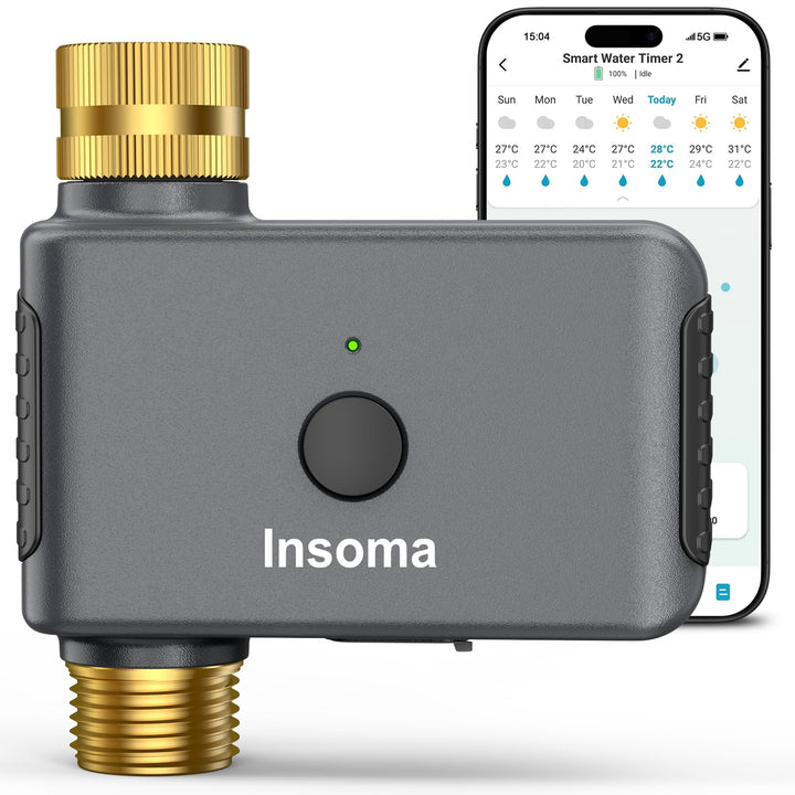 WiFi-Wasser-Timer für Gartenschlauch, Kein WLAN-Hub,Messing-Einlass/Auslass 1 Zone-Brass Inlet Outle