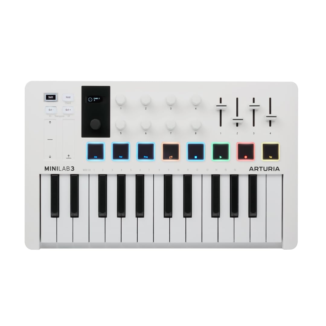 Arturia - MiniLab 3 - Universal-MIDI-Controller für Musikproduktion, mit All-in-One-Softwarepaket -
