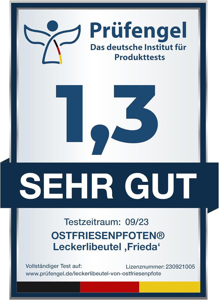 Ostfriesenpfoten® Leckerlibeutel 'Frieda' für Hunde aus hochwertigem Kunstleder - Schwarz Grösse M -
