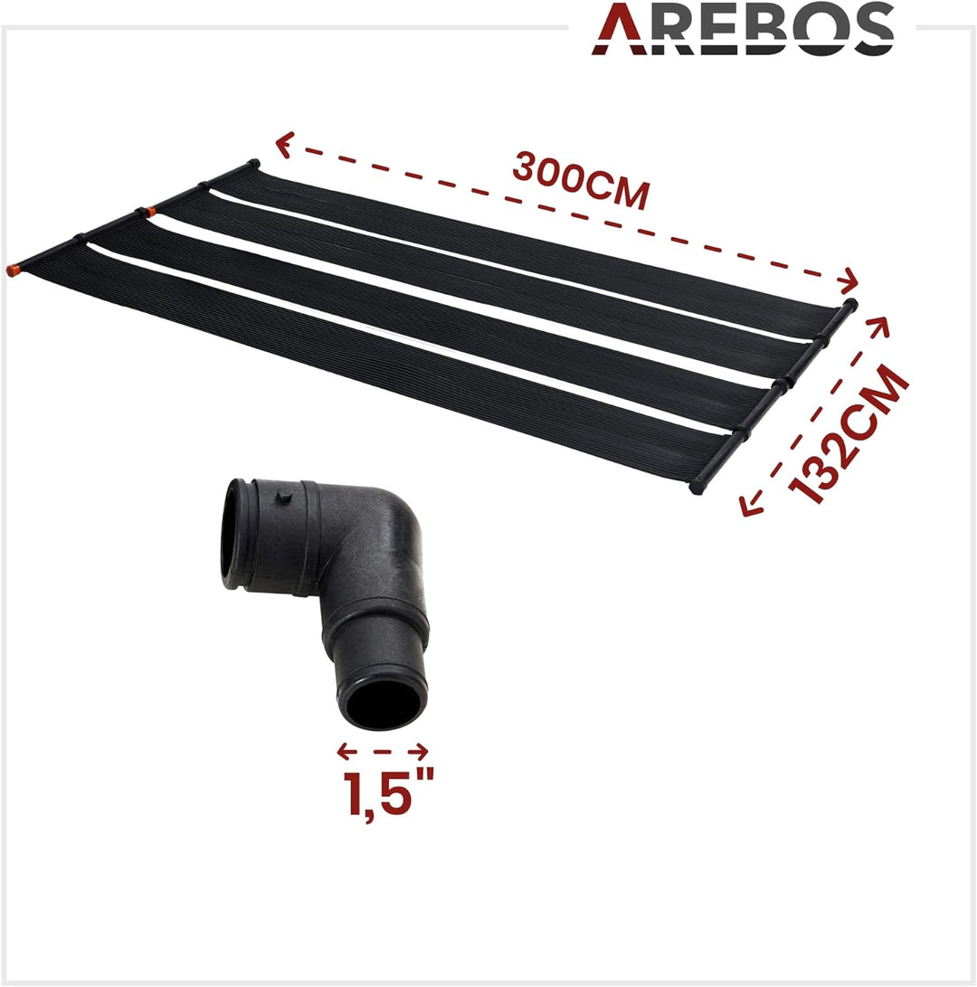 Arebos 2X Solarheizung Solarkollektor Poolheizung | 2er Set | 300x66 cm | UV-beständiger Kunststoff