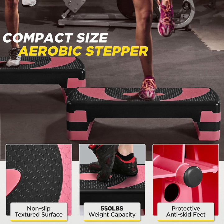 Yaheetech Aerobic Steppbrett für Zuhause Stepper mit rutschfester Oberfläche Stepboard in 3 Stufen v