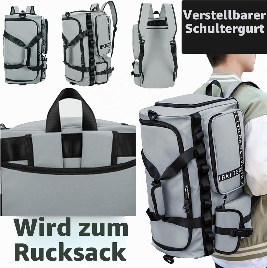 Reisetasche Damen Herren, 65L Wasserabweisende Sporttasche, Large Capacity Reise Tasche Gym Bag, mit