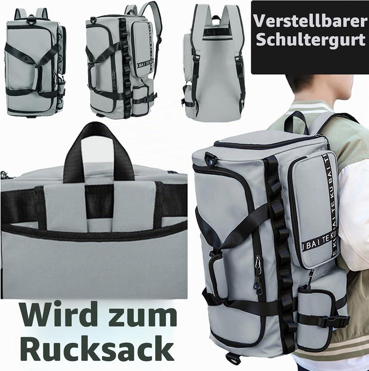 Reisetasche Damen Herren, 65L Wasserabweisende Sporttasche, Large Capacity Reise Tasche Gym Bag, mit