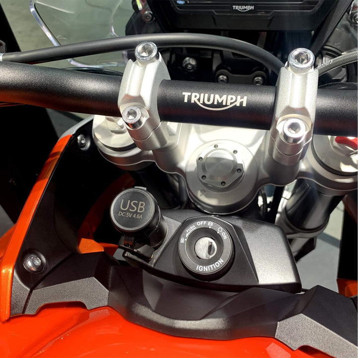 Cliff-Top USB-DIN-Ladegerät (Hella) für Motorrad, 4,6 A, kompatibel mit BMW-Motorrädern (rechts) Bla