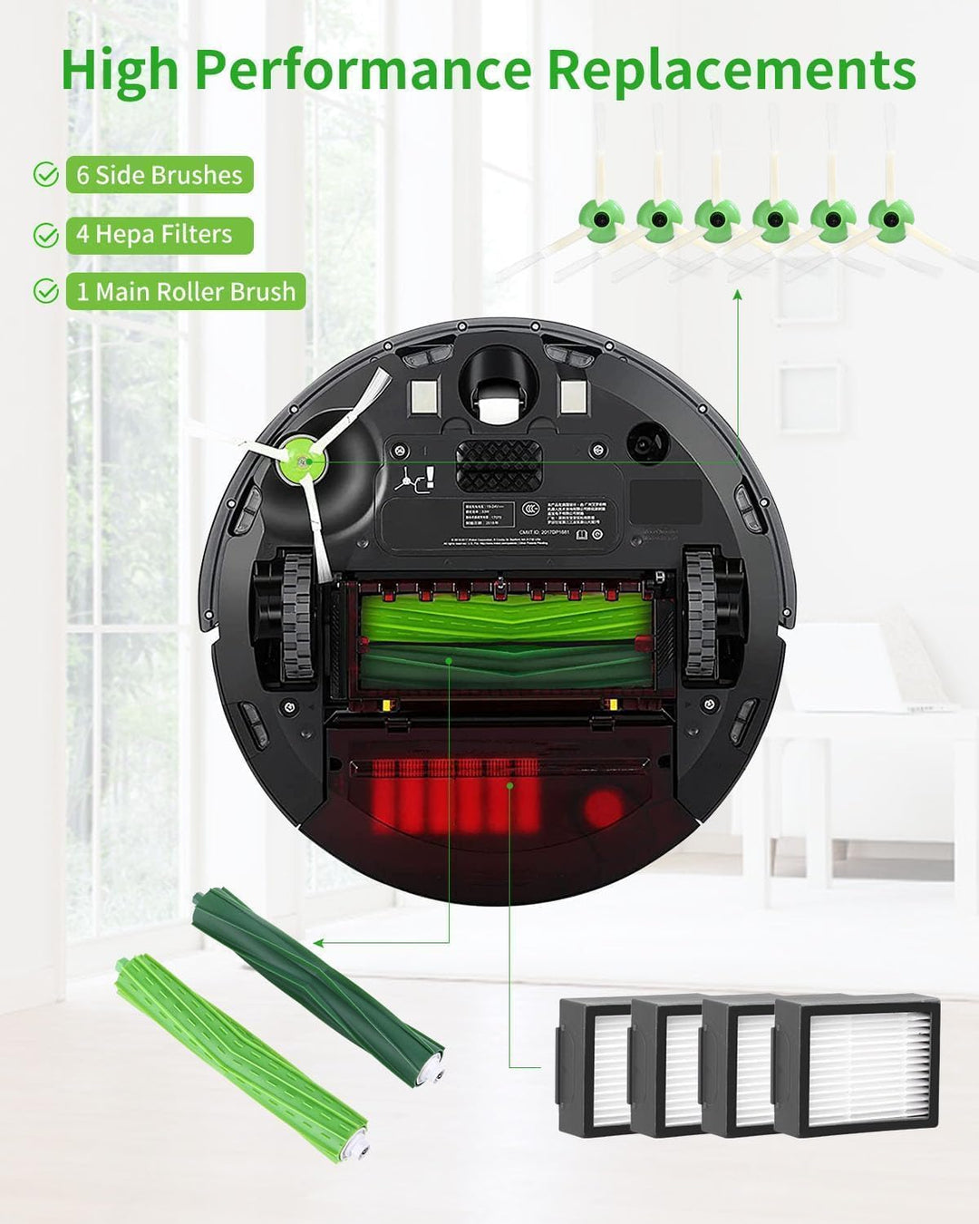 Ersatzteile Zubehör für irobot roomba E&I&J Serie, i7+ i3 i3+ i4 i4+ i6 i6+ j7 j7+ i8 i8+ E5 E6 E7 S