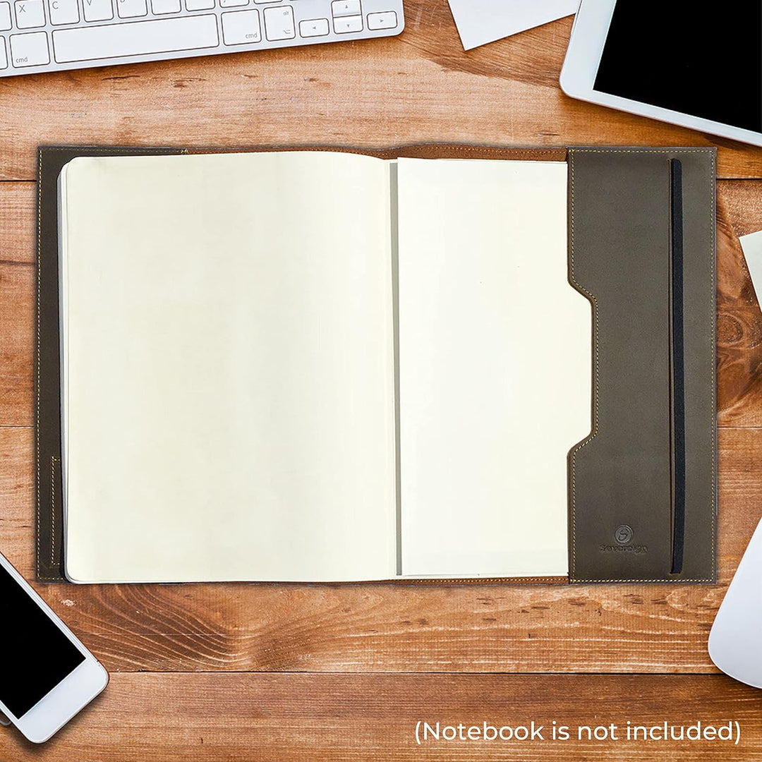 Nachfüllbarer Lederbezug für Moleskine Cahier XXL (21.6x28cm) | Rustikale handgefertigte Lederbezug