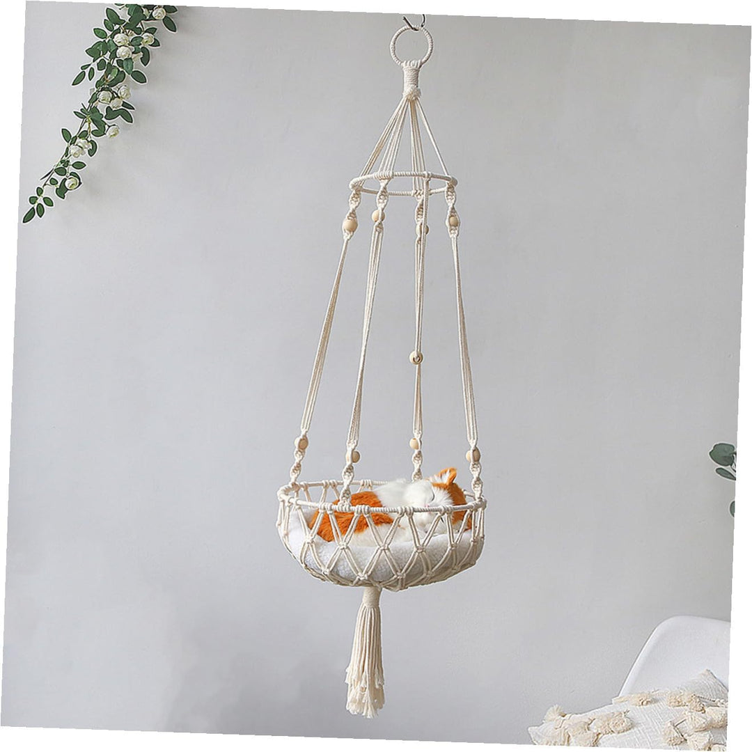 VANZACK Dekorative Katzenhängematte Aus Makramee Woven Cat Swing Toy Für Kleine Haustiere Kreatives