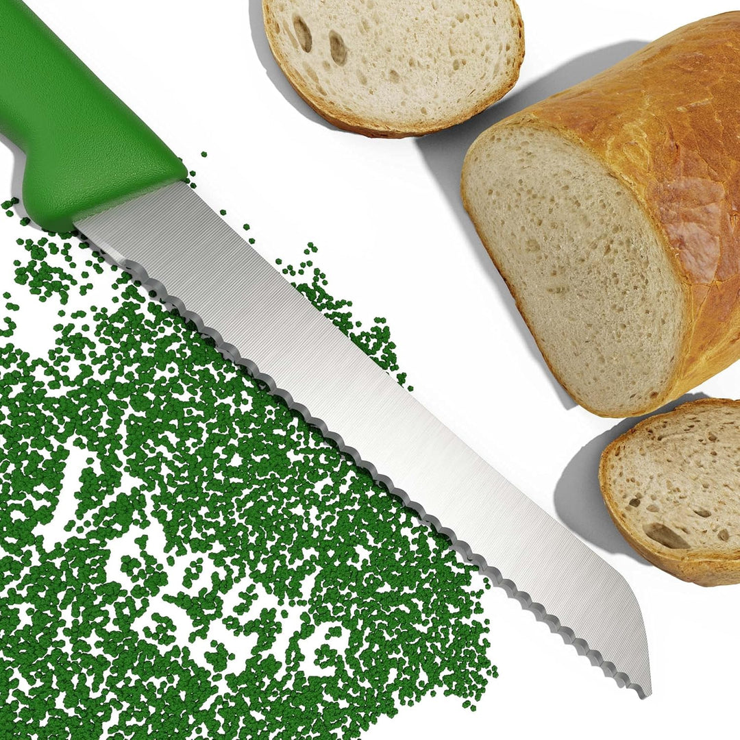 Giesser seit 1776 - Made in Germany - Brotmesser 21 cm Veggie, grün, nachhaltiger Griff, rutschfest,